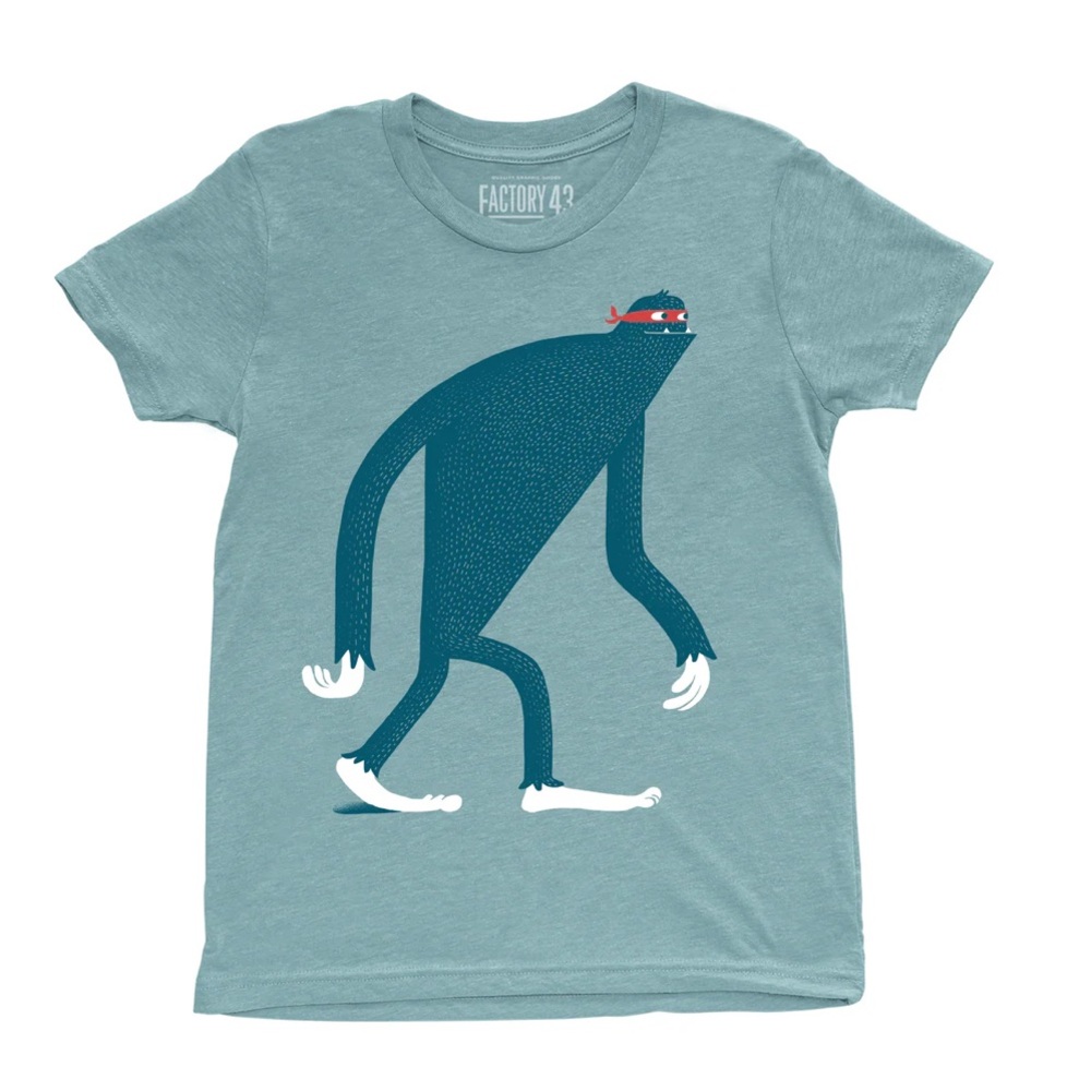 Sasquatch in Disguise Graphic Unisex Short Sleeve T-Shirt - Heather Blue Lagoon